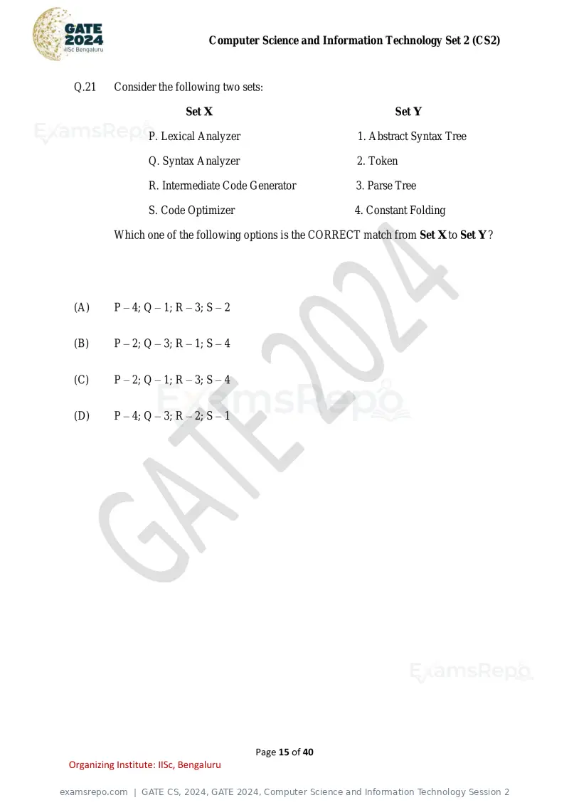 GATE CS 2024 question paper, GATE 2024, Computer Science and Information Technology Session 2, page 15 of 40