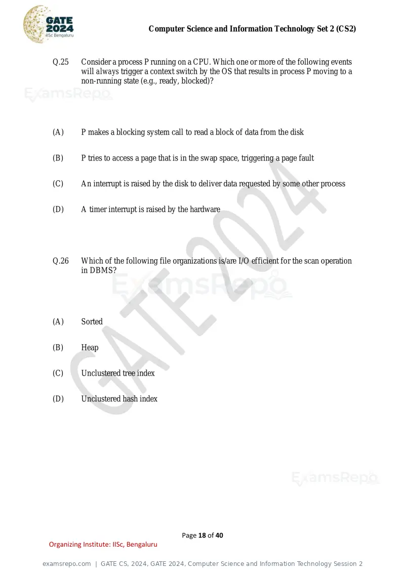 GATE CS 2024 question paper, GATE 2024, Computer Science and Information Technology Session 2, page 18 of 40