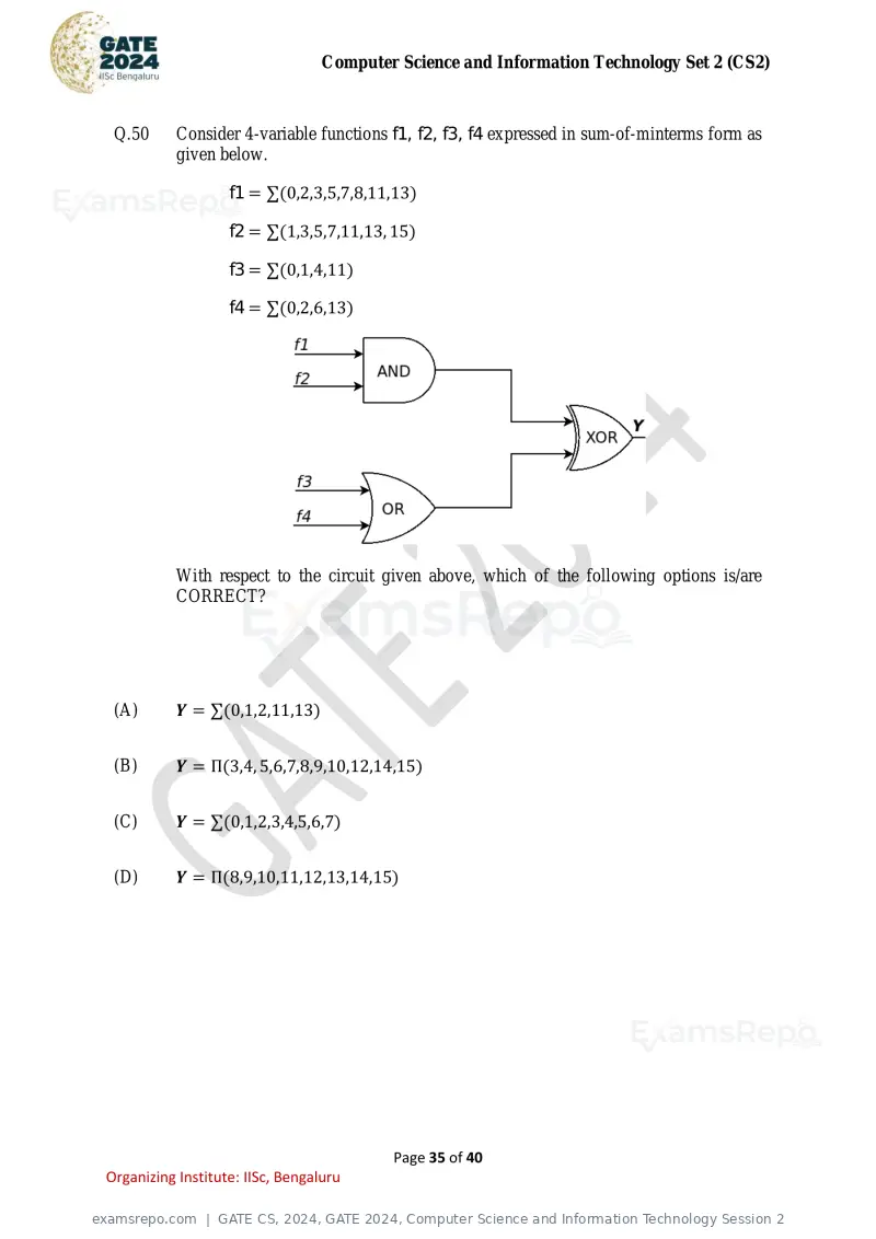 GATE CS 2024 question paper, GATE 2024, Computer Science and Information Technology Session 2, page 35 of 40