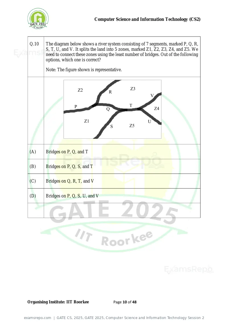 GATE CS 2025 question paper, GATE 2025, Computer Science and Information Technology Session 2, page 10 of 48