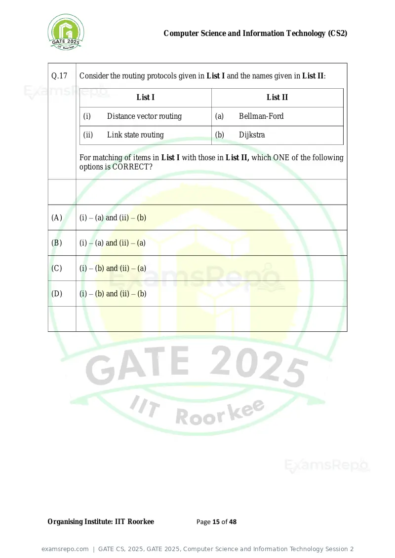 GATE CS 2025 question paper, GATE 2025, Computer Science and Information Technology Session 2, page 15 of 48