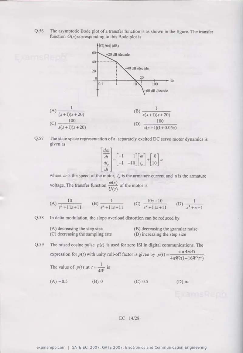 GATE EC 2007 question paper, GATE 2007, Electronics and Communication Engineering, page 14 of 22