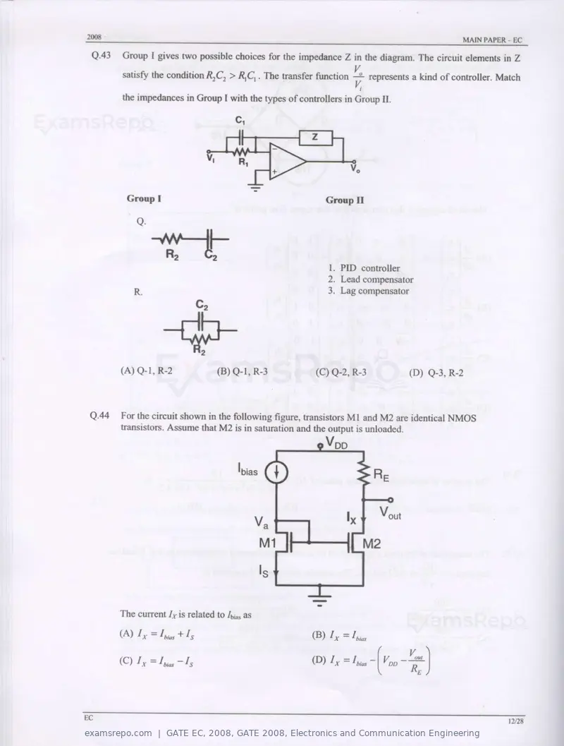 GATE EC 2008 question paper, GATE 2008, Electronics and Communication Engineering, page 12 of 24