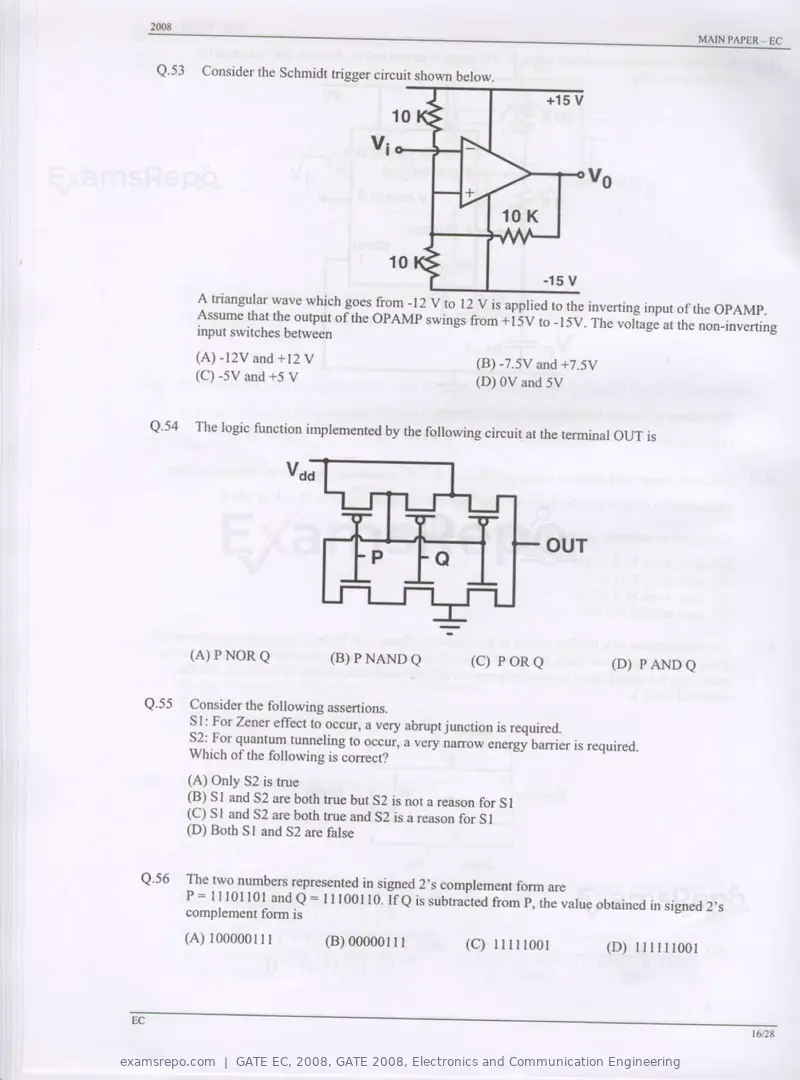 GATE EC 2008 question paper, GATE 2008, Electronics and Communication Engineering, page 16 of 24