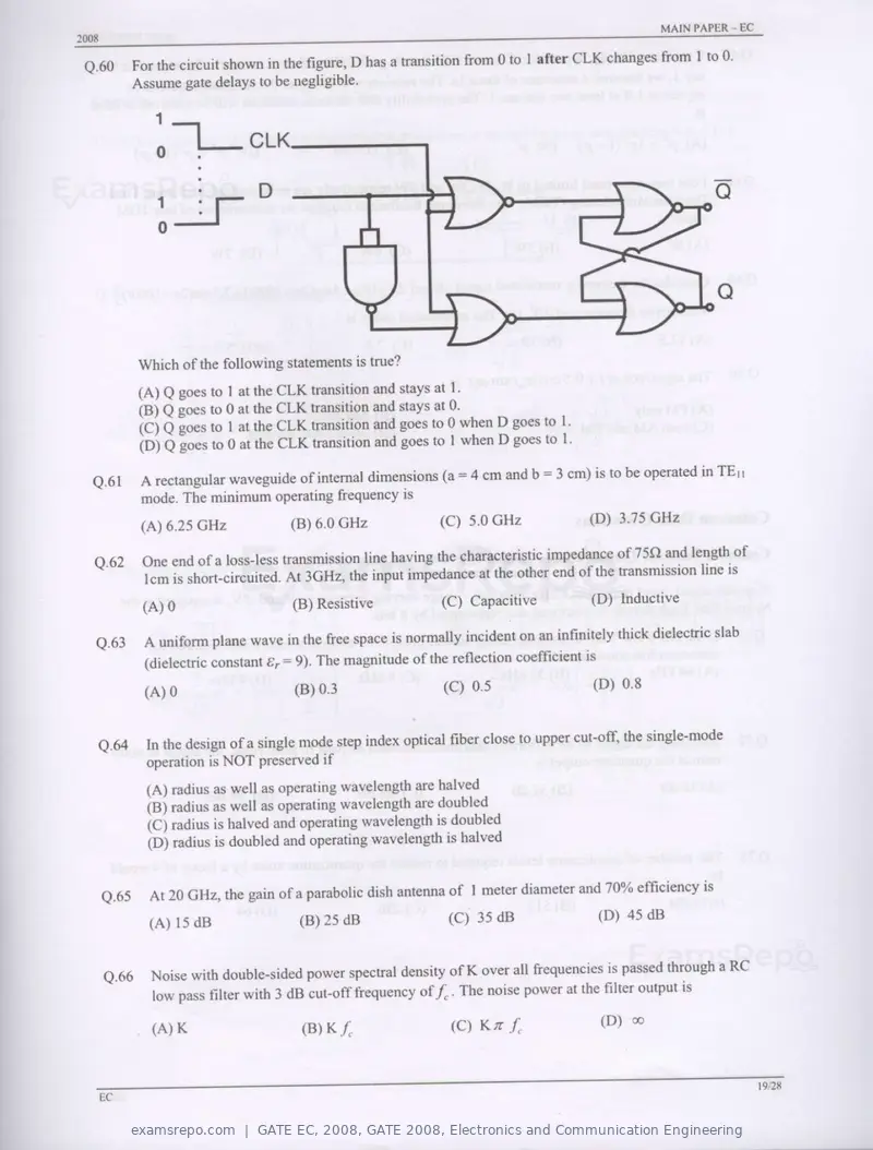 GATE EC 2008 question paper, GATE 2008, Electronics and Communication Engineering, page 19 of 24