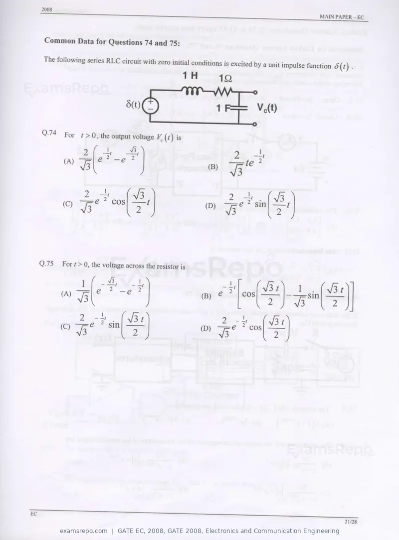 GATE EC 2008 question paper, GATE 2008, Electronics and Communication Engineering, page 21 of 24