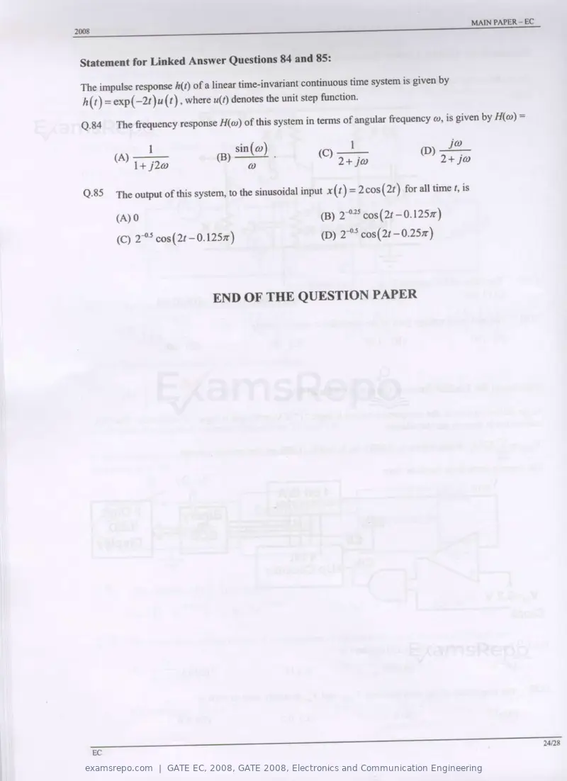 GATE EC 2008 question paper, GATE 2008, Electronics and Communication Engineering, page 24 of 24