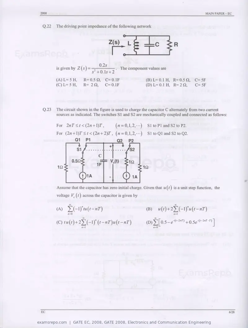 GATE EC 2008 question paper, GATE 2008, Electronics and Communication Engineering, page 6 of 24