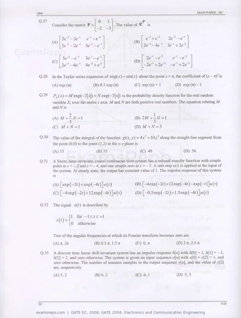 GATE EC 2008 question paper, GATE 2008, Electronics and Communication Engineering, page 8 of 24