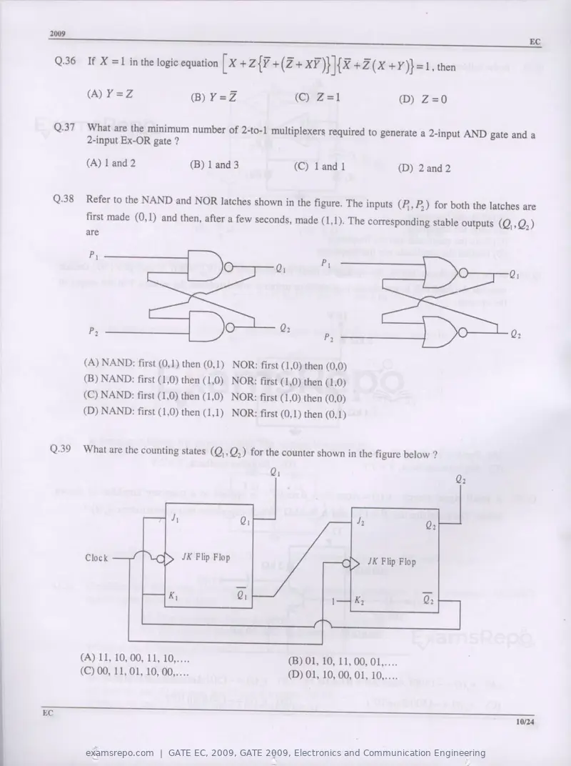 GATE EC 2009 question paper, GATE 2009, Electronics and Communication Engineering, page 10 of 16