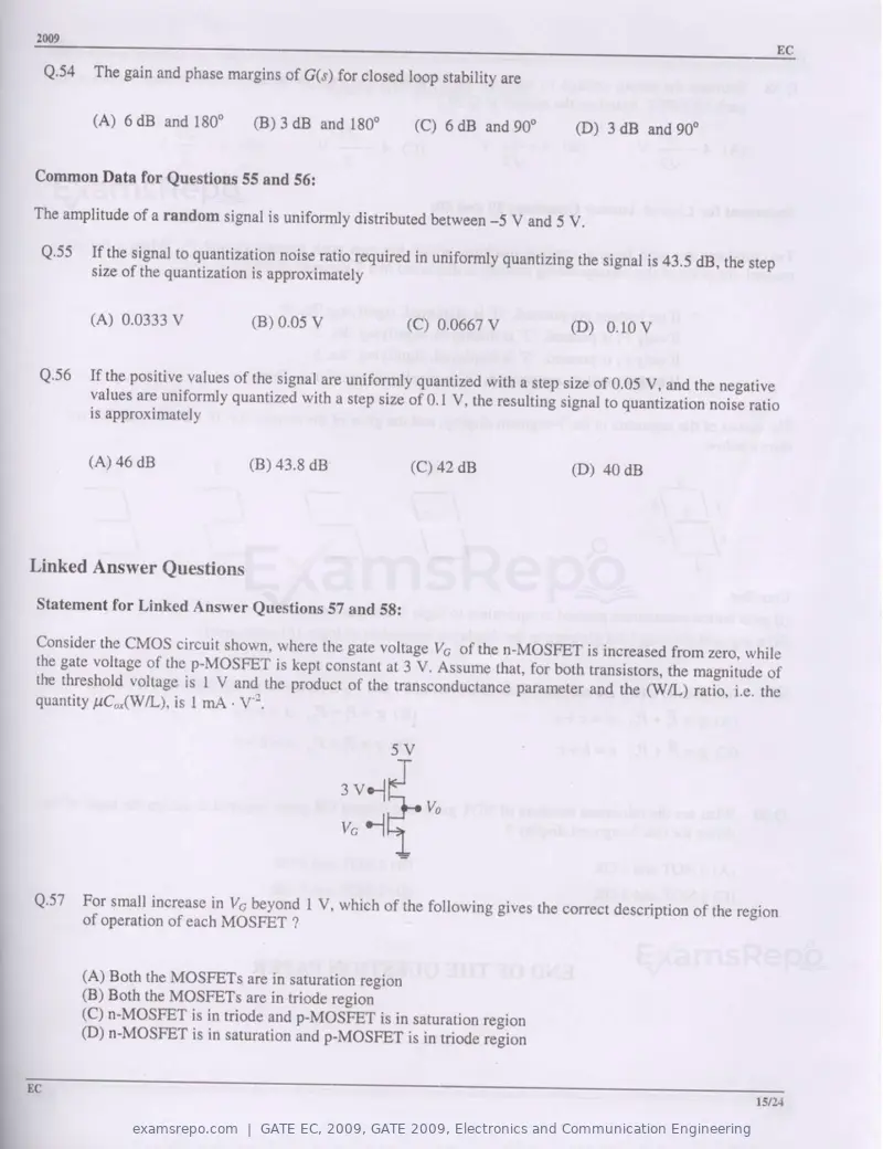GATE EC 2009 question paper, GATE 2009, Electronics and Communication Engineering, page 15 of 16