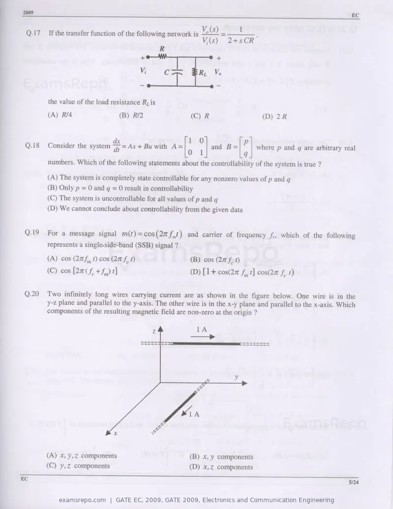 GATE EC 2009 question paper, GATE 2009, Electronics and Communication Engineering, page 5 of 16