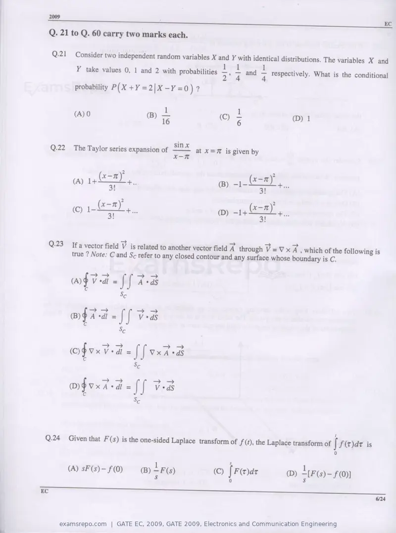 GATE EC 2009 question paper, GATE 2009, Electronics and Communication Engineering, page 6 of 16