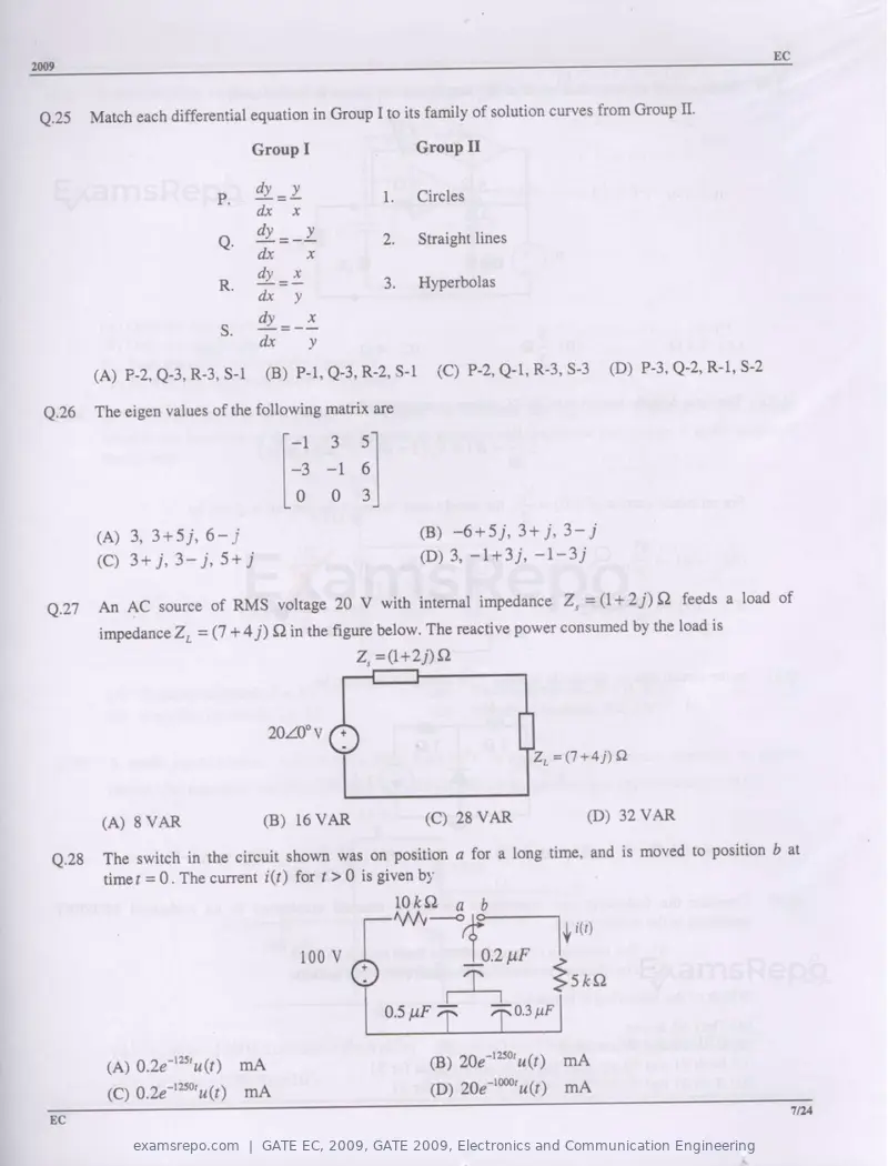 GATE EC 2009 question paper, GATE 2009, Electronics and Communication Engineering, page 7 of 16