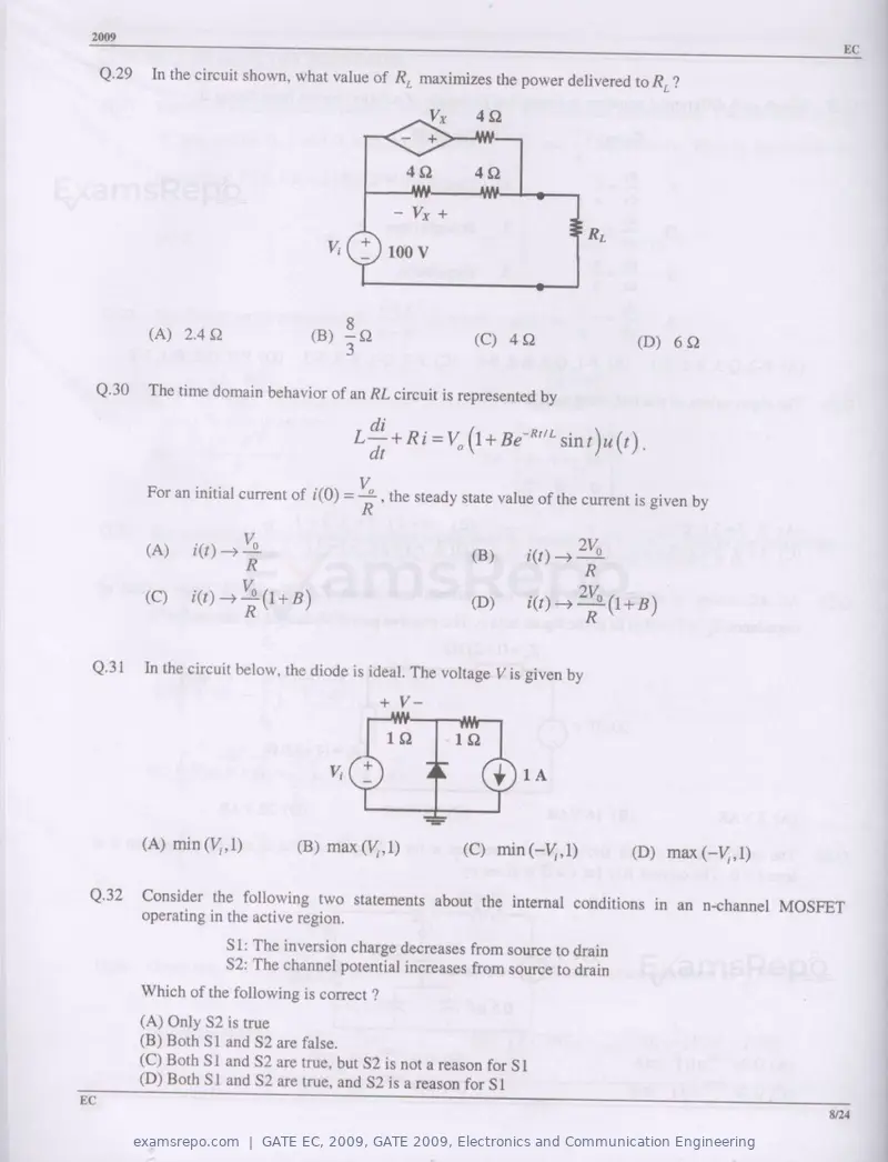 GATE EC 2009 question paper, GATE 2009, Electronics and Communication Engineering, page 8 of 16