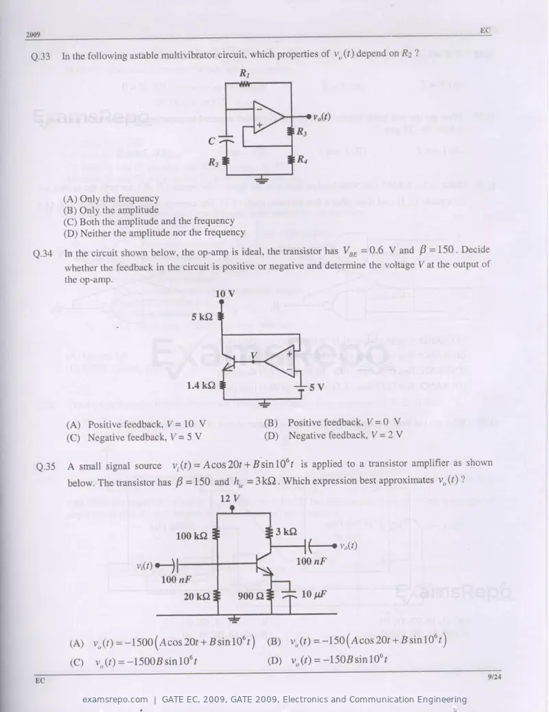 GATE EC 2009 question paper, GATE 2009, Electronics and Communication Engineering, page 9 of 16
