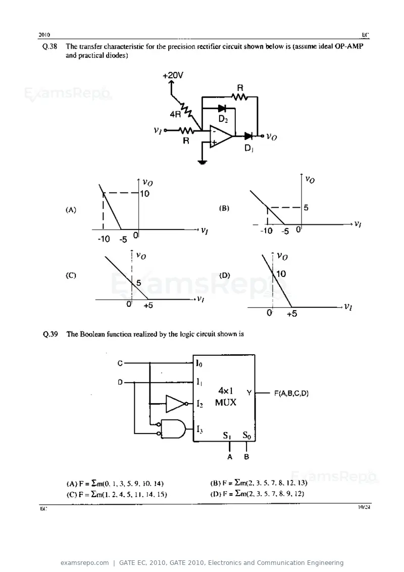 GATE EC 2010 question paper, GATE 2010, Electronics and Communication Engineering, page 10 of 24