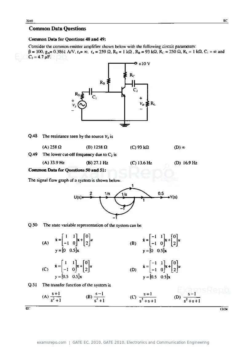 GATE EC 2010 question paper, GATE 2010, Electronics and Communication Engineering, page 13 of 24