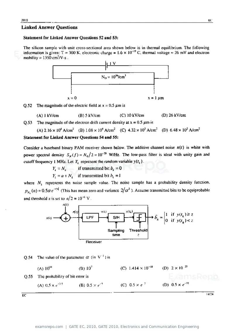 GATE EC 2010 question paper, GATE 2010, Electronics and Communication Engineering, page 14 of 24