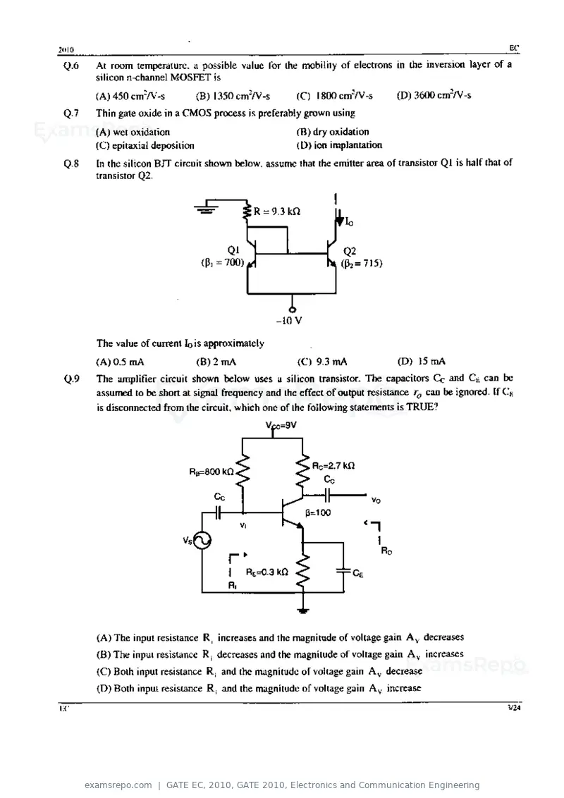 GATE EC 2010 question paper, GATE 2010, Electronics and Communication Engineering, page 3 of 24