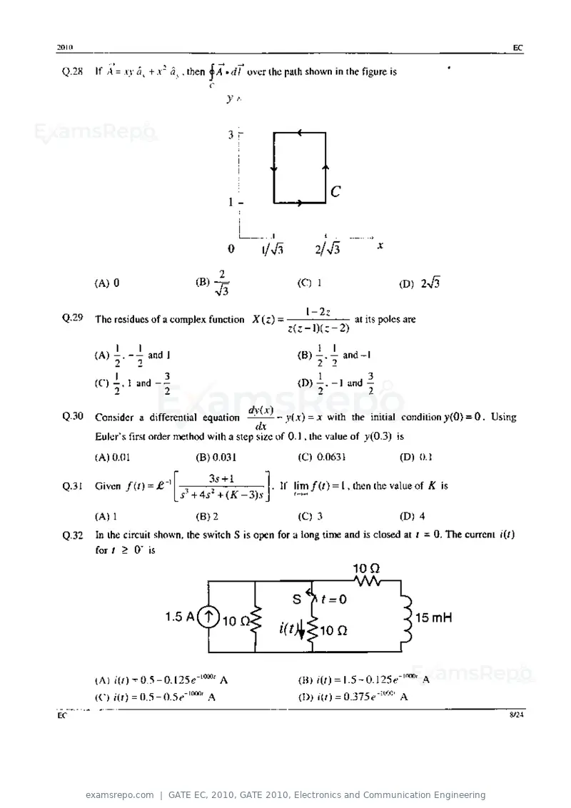 GATE EC 2010 question paper, GATE 2010, Electronics and Communication Engineering, page 8 of 24