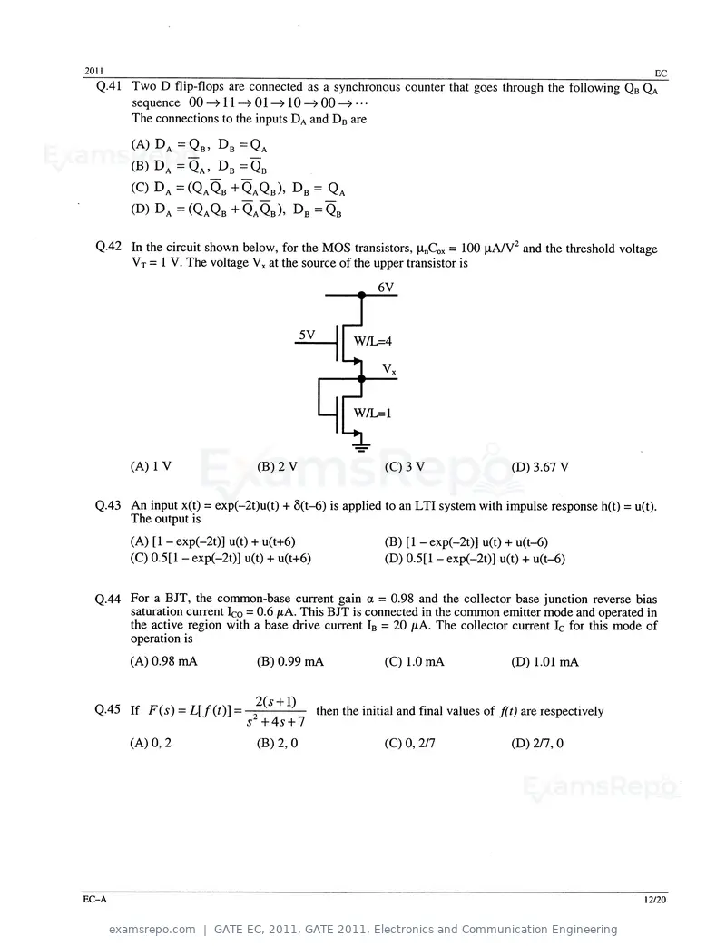 GATE EC 2011 question paper, GATE 2011, Electronics and Communication Engineering, page 12 of 17