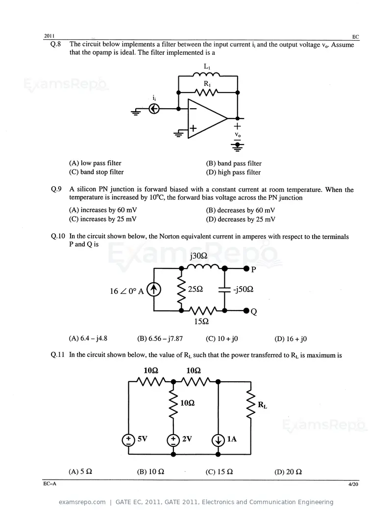 GATE EC 2011 question paper, GATE 2011, Electronics and Communication Engineering, page 4 of 17