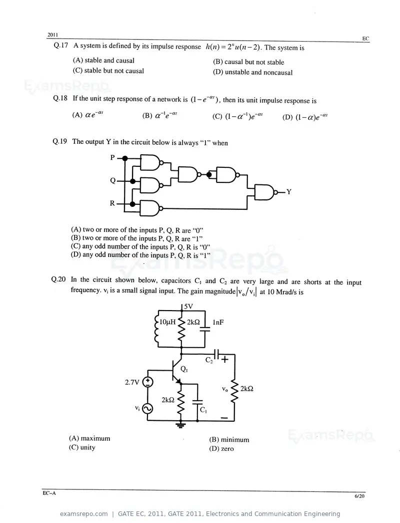 GATE EC 2011 question paper, GATE 2011, Electronics and Communication Engineering, page 6 of 17