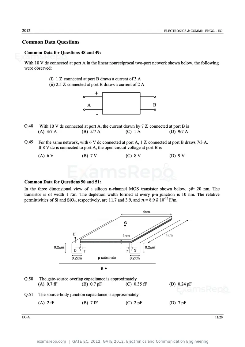 GATE EC 2012 question paper, GATE 2012, Electronics and Communication Engineering, page 11 of 16