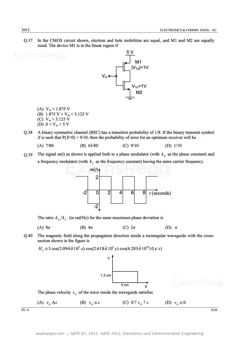GATE EC 2012 question paper, GATE 2012, Electronics and Communication Engineering, page 8 of 16