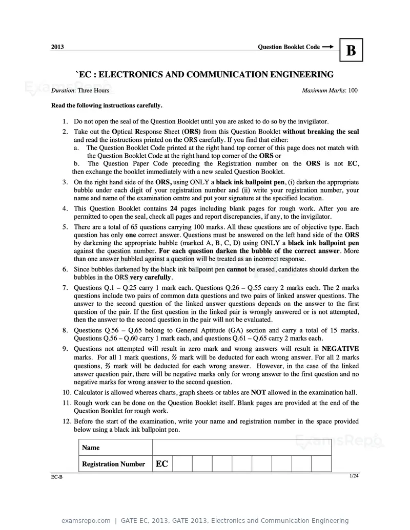 GATE EC 2013 question paper, GATE 2013, Electronics and Communication Engineering, page 21 of 76