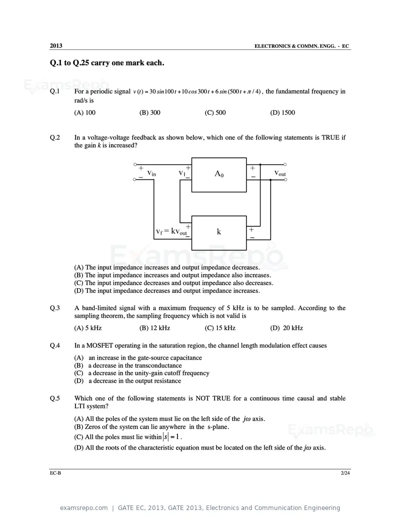 GATE EC 2013 question paper, GATE 2013, Electronics and Communication Engineering, page 22 of 76