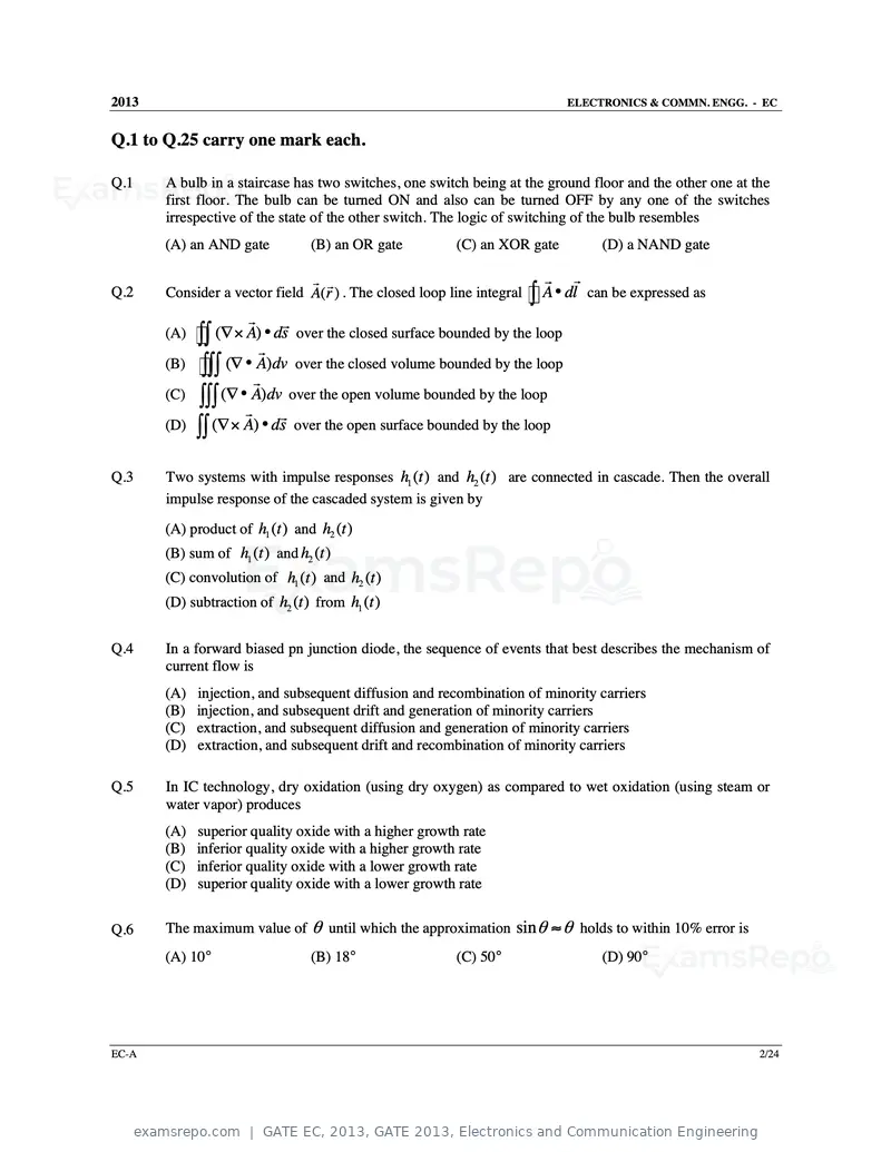 GATE EC 2013 question paper, GATE 2013, Electronics and Communication Engineering, page 3 of 76
