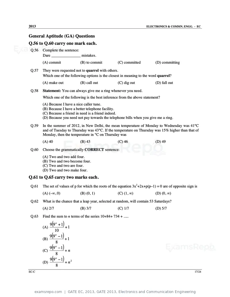 GATE EC 2013 question paper, GATE 2013, Electronics and Communication Engineering, page 56 of 76