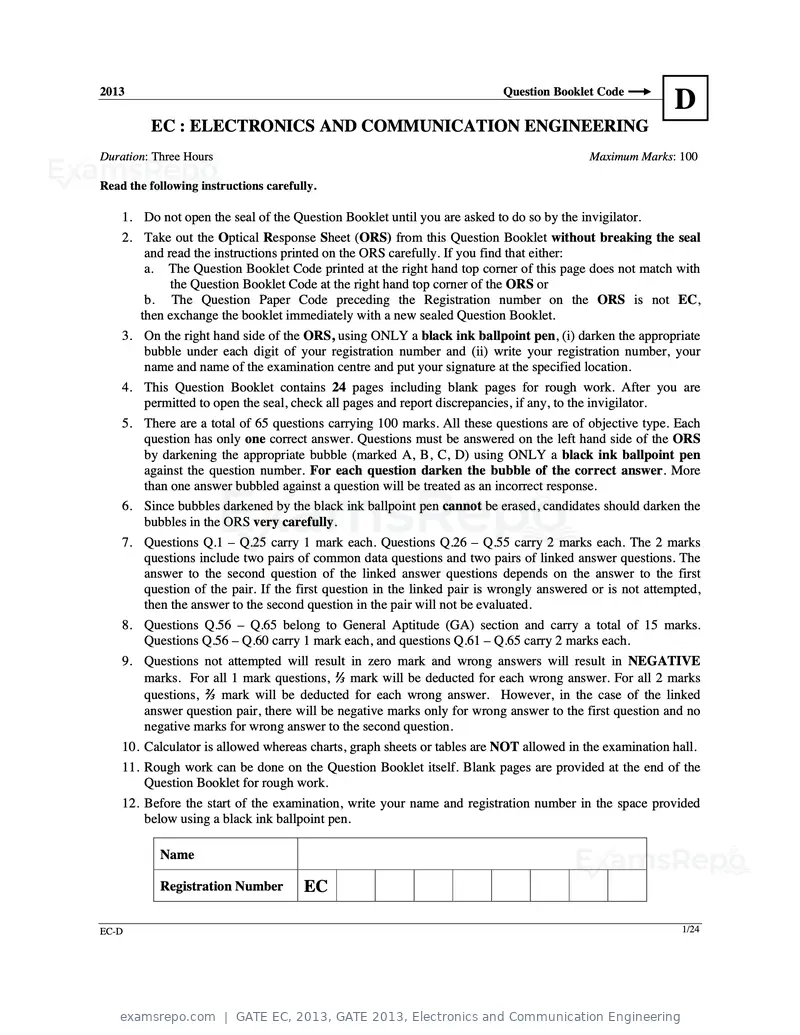 GATE EC 2013 question paper, GATE 2013, Electronics and Communication Engineering, page 59 of 76