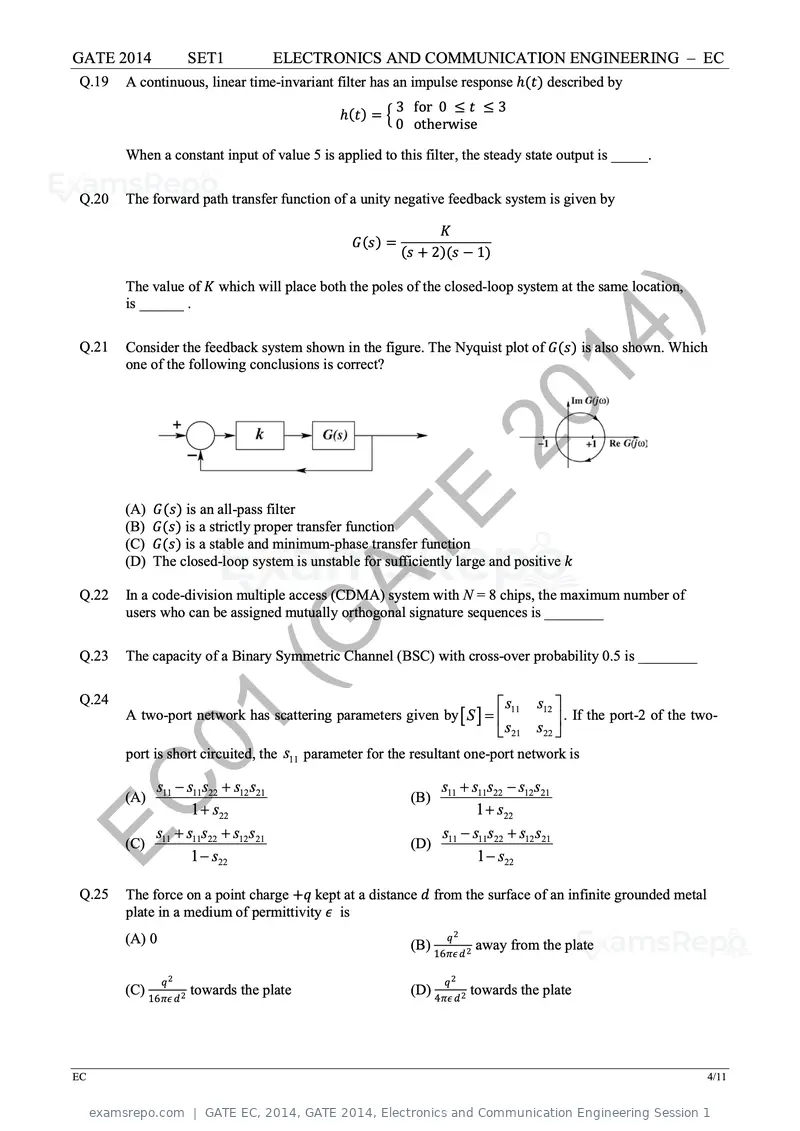 GATE EC 2014 question paper, GATE 2014, Electronics and Communication Engineering Session 1, page 11 of 83