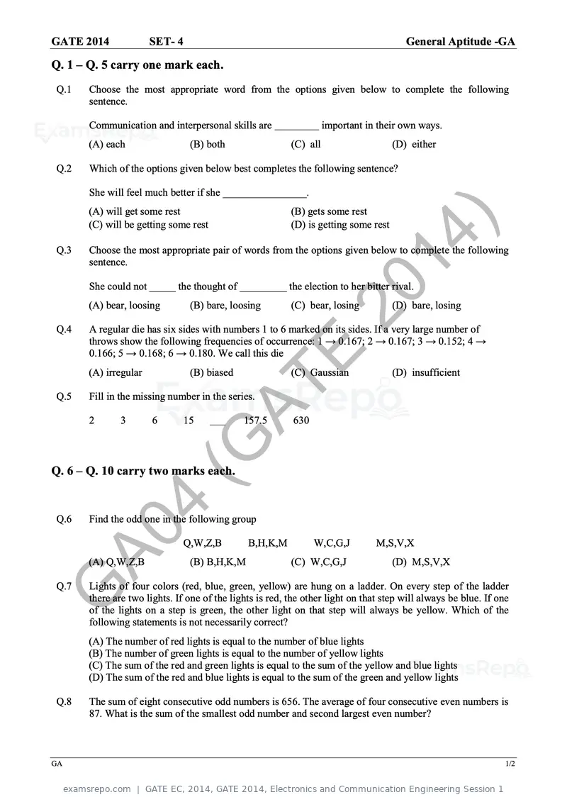 GATE EC 2014 question paper, GATE 2014, Electronics and Communication Engineering Session 1, page 25 of 83