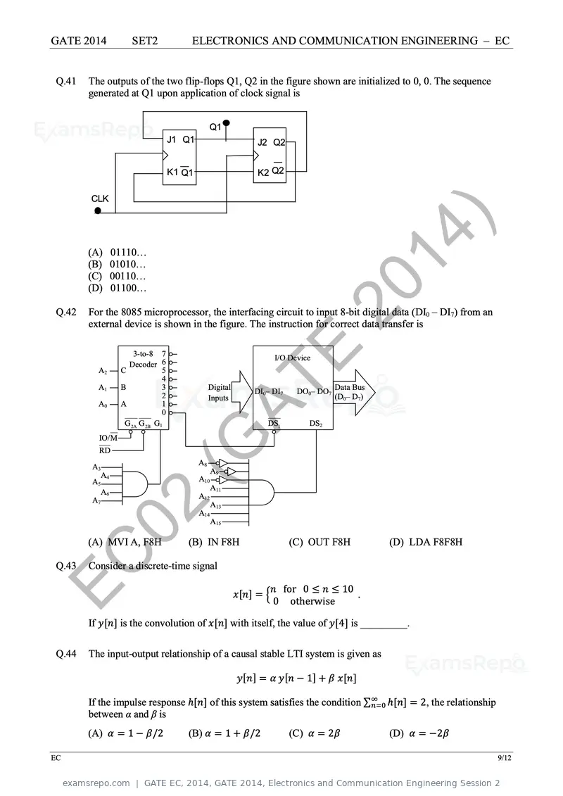 GATE EC 2014 question paper, GATE 2014, Electronics and Communication Engineering Session 2, page 35 of 83
