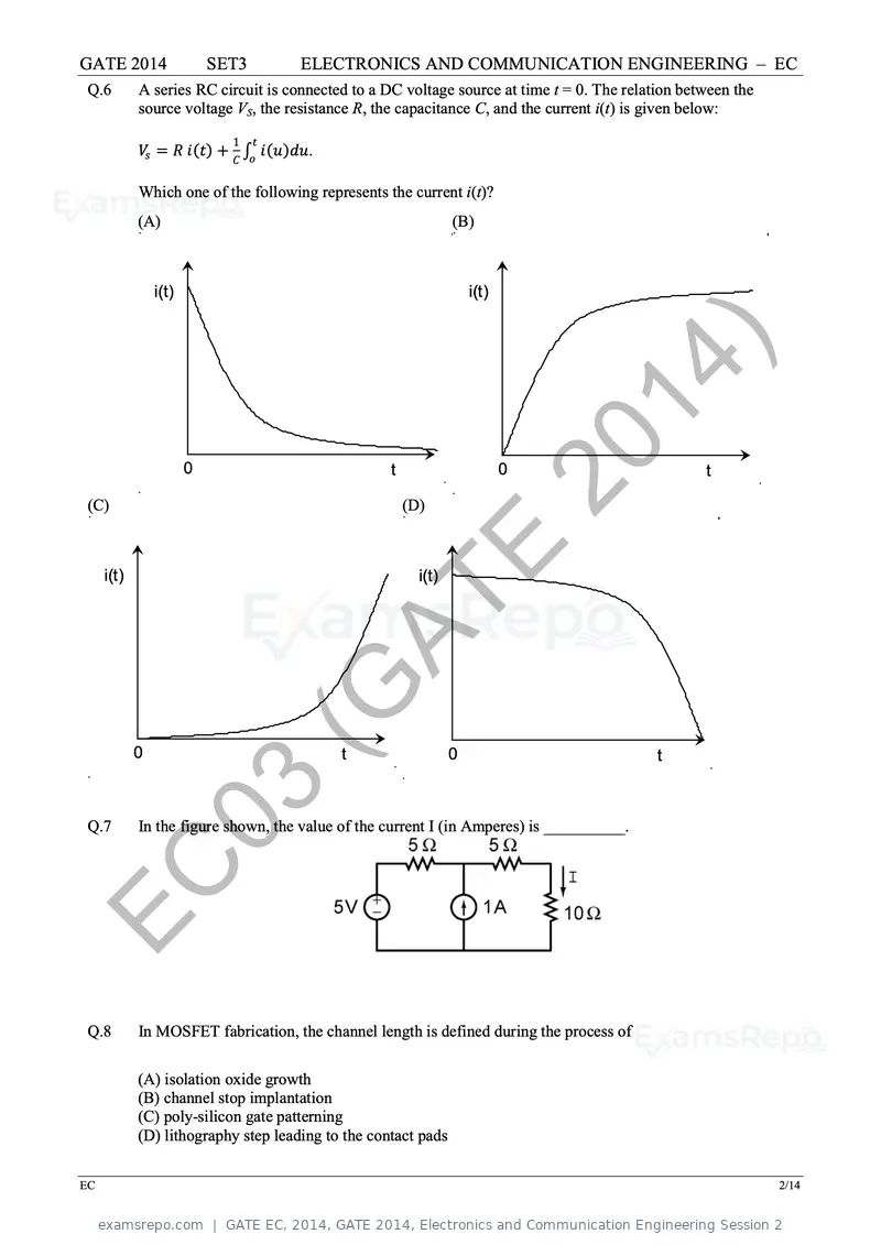 GATE EC 2014 question paper, GATE 2014, Electronics and Communication Engineering Session 2, page 49 of 83