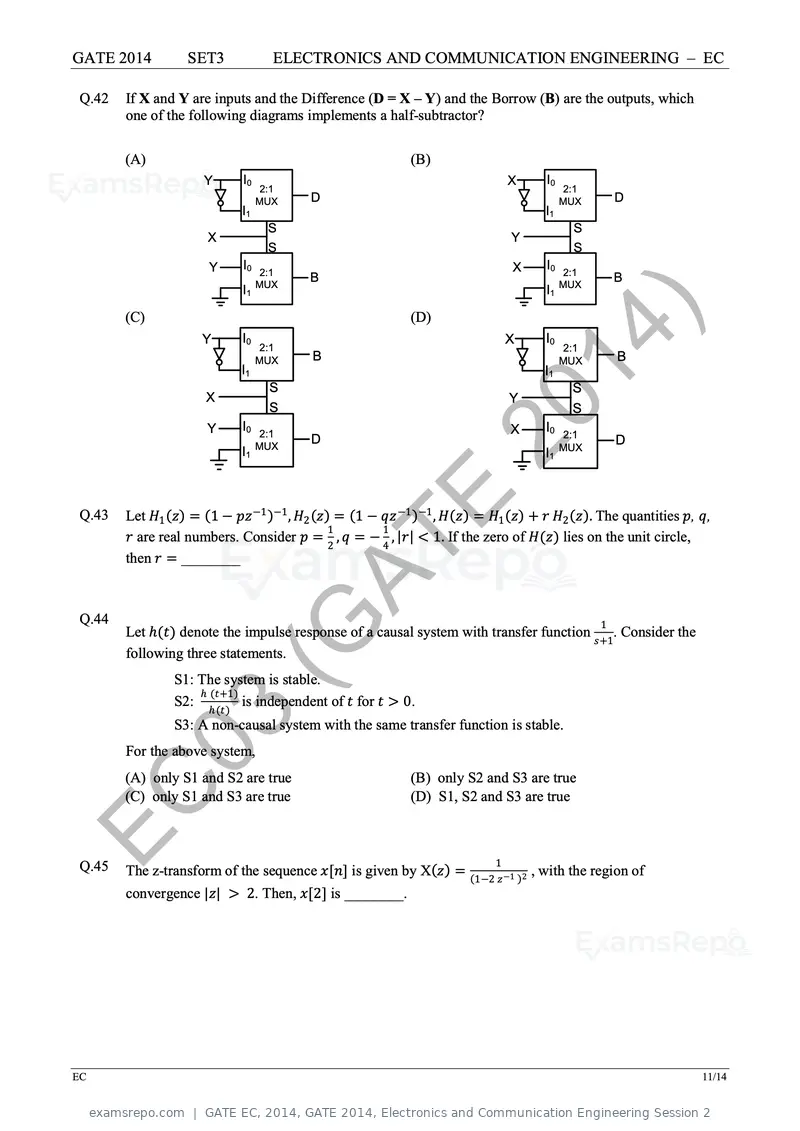 GATE EC 2014 question paper, GATE 2014, Electronics and Communication Engineering Session 2, page 58 of 83