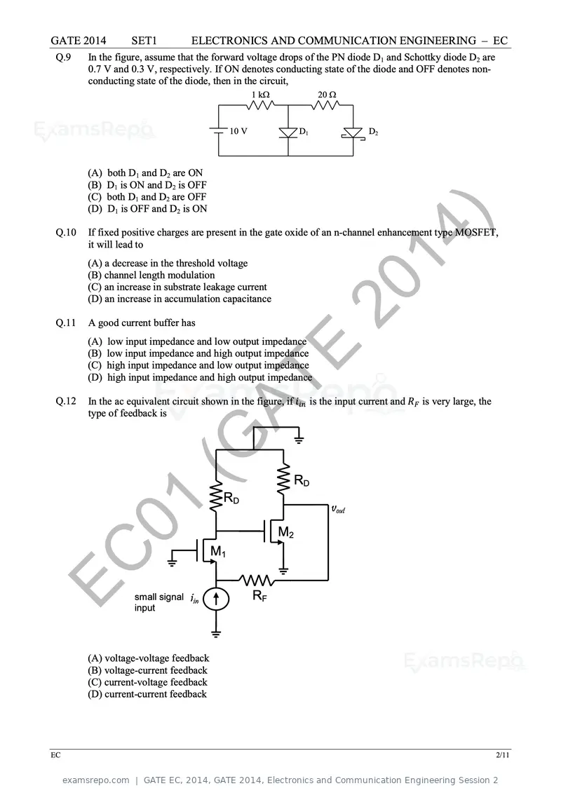 GATE EC 2014 question paper, GATE 2014, Electronics and Communication Engineering Session 2, page 9 of 83