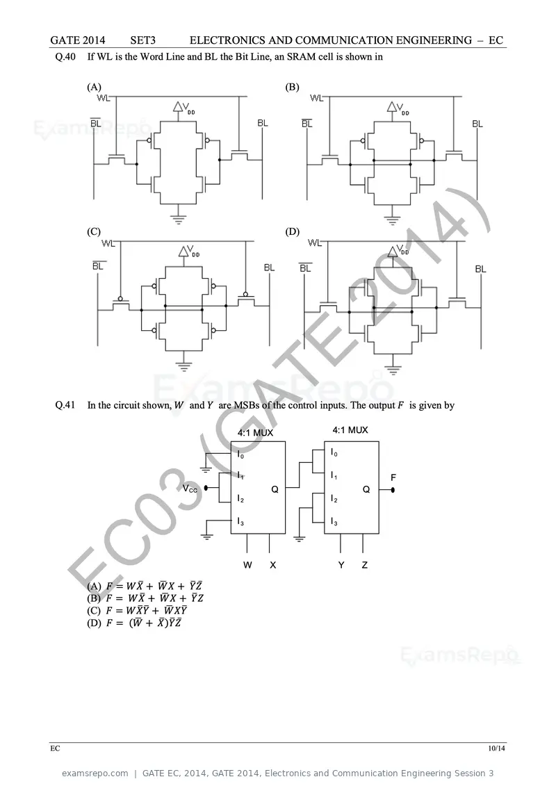 GATE EC 2014 question paper, GATE 2014, Electronics and Communication Engineering Session 3, page 57 of 83