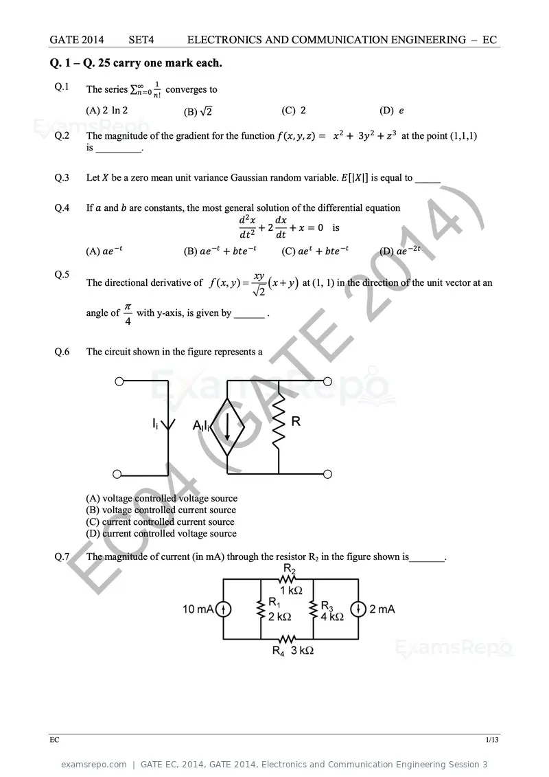 GATE EC 2014 question paper, GATE 2014, Electronics and Communication Engineering Session 3, page 70 of 83