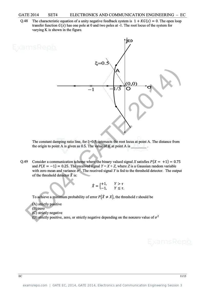 GATE EC 2014 question paper, GATE 2014, Electronics and Communication Engineering Session 3, page 80 of 83