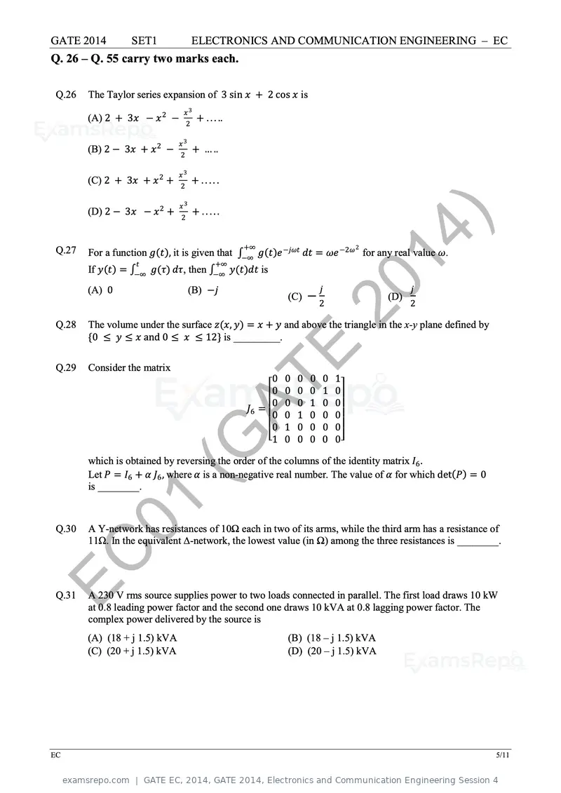 GATE EC 2014 question paper, GATE 2014, Electronics and Communication Engineering Session 4, page 12 of 83