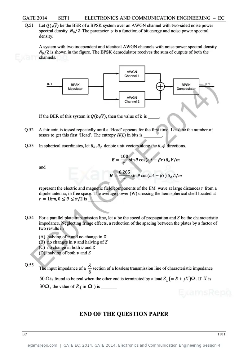 GATE EC 2014 question paper, GATE 2014, Electronics and Communication Engineering Session 4, page 18 of 83