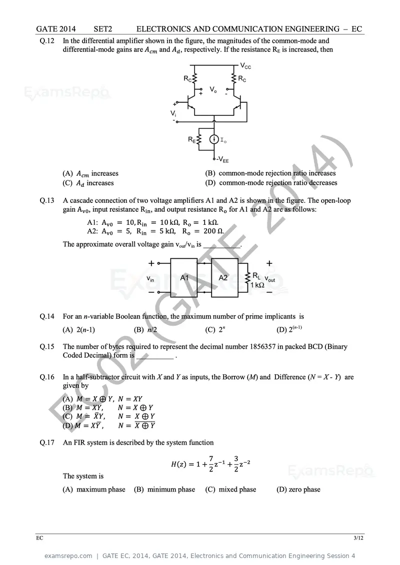 GATE EC 2014 question paper, GATE 2014, Electronics and Communication Engineering Session 4, page 29 of 83