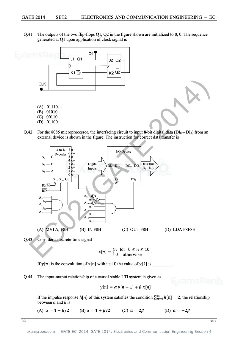 GATE EC 2014 question paper, GATE 2014, Electronics and Communication Engineering Session 4, page 35 of 83