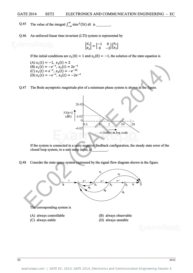 GATE EC 2014 question paper, GATE 2014, Electronics and Communication Engineering Session 4, page 36 of 83