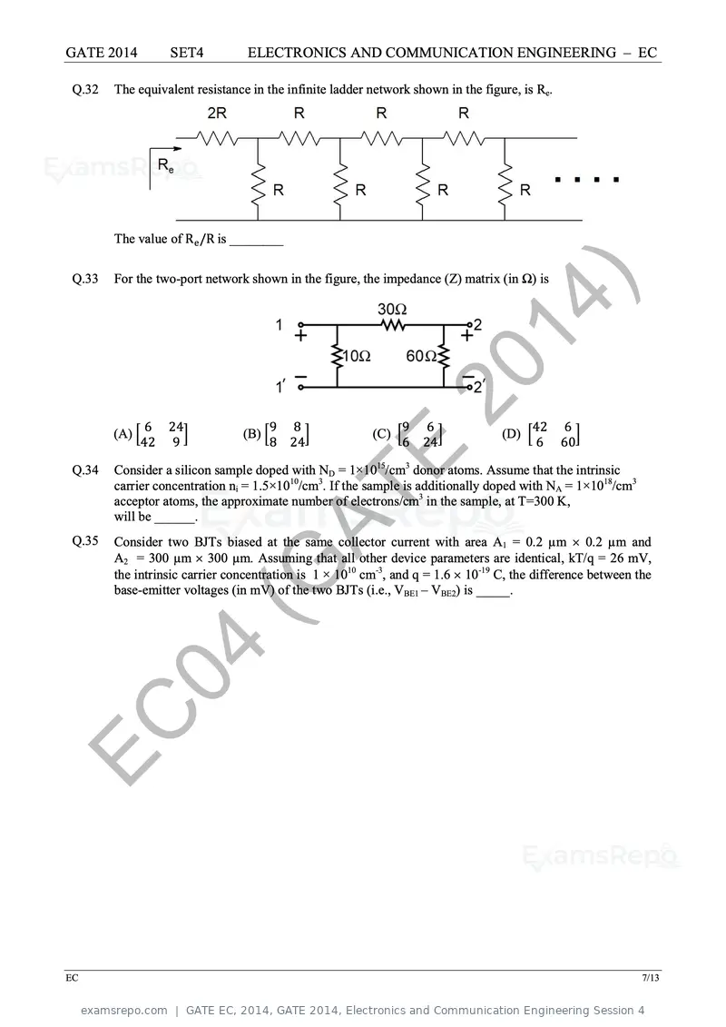 GATE EC 2014 question paper, GATE 2014, Electronics and Communication Engineering Session 4, page 76 of 83